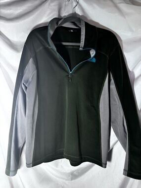 The North Face Black and Gray‎ Half-Zip Pullover with Blue Logo